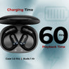 pTron Zenbuds Evo X2 Pro Open Ear Wireless Earbuds, SafeBeats Design, 4 QuadPro Mics with ENC Calls, 60H Playtime, Wraparound Audio, BT5.3 Headphones, Touch Control & Type C Fast Charging (Black)