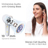 pTron Bassbuds Nyx in-Ear TWS Earbuds, Immersive Audio, Bluetooth 5.1 Wireless Headphones, HD Mic, 50ms Movie Mode, Digital Case, Type-C Fast Charging & IPX4 Water Resistant (Pearl White & Black)