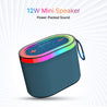 pTron Fusion Pop 12W Bluetooth Speaker with Pristine Sound, 10hrs Playback, Rhythmic RGB LEDs, Multi-Play Modes BT5.3/TF Card/USB/Aux-in, TWS Feature, Integrated Button Controls, Type-C Charging (Blue)