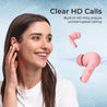 pTron Bassbuds Joy in-Ear Wireless Earbuds, Immersive Sound, 32Hrs Playtime, Clear Calls TWS Earbuds, Bluetooth V5.1 Headphone, Type-C Fast Charging, Voice Assist & IPX4 Water Resistant (Flamingo Pink)
