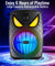 pTron Fusion Party Evo 80W Karaoke Bluetooth Party Speaker, 3M Wired Microphone, Punchy Bass, RGB Lights, USB/SD Card/AUX Playback, Auto TWS Function & Remote Control (Black)
