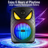 pTron Fusion Party Evo 80W Karaoke Bluetooth Party Speaker, 3M Wired Microphone, Punchy Bass, RGB Lights, USB/SD Card/AUX Playback, Auto TWS Function & Remote Control (Black)