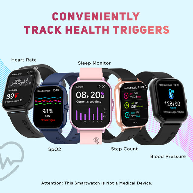 pTron Force X12N Bluetooth Calling Smartwatch, 1.85" Full Touch Display, Heart Rate Check, Watch Faces, Voice Assistance, Inbuilt Games, 5 Days Battery & IP68 Waterproof (Black & Gold)