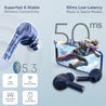 pTron Bassbuds Neo TWS Earbuds, HD Mic & TruTalk AI-ENC Calls, Immersive Sound, Game/Music Modes, 35H Playtime, in-Ear Bluetooth 5.3 Headphones, Type-C Fast Charging & IPX5 Water Resistant (Royal Blue)