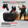 pTron Bassbuds Joy in-Ear Wireless Earbuds, Immersive Sound, 32Hrs Playtime, Clear Calls TWS Earbuds, Bluetooth V5.1 Headphone, Type-C Fast Charging, Voice Assist & IPX4 Water Resistant (Black & Red)
