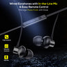 pTron Pride Lite in-Ear Wired in Ear Earphones with in-line Mic, 10mm Driver, Immersive Sound, Metal Buds, Compatible with 3.5mm Aux Port Device & 1.2m Tangle-Free Cable (Gray)