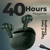 pTron Bassbuds Bliss TWS In-Ear Earbuds with 4 Quadpro Mics, 3D Audioscape, TruTalk ENC Calls, 40H Playtime, 50ms Low-Latency Game/Music Modes, BT5.3 Headphones,Type C Fast Charging & IPX5 (Forest Green)