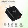 pTron Volta FC12 20W QC3.0 Smart USB Charger with 1m iOS USB Cable, Made in India, Auto-detect Technology, Multi-Layer Protection Travel Adapter, Fast Charging Power Adaptor for iOS Devices (Black)
