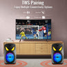 pTron Fusion Party Evo 80W Karaoke Bluetooth Party Speaker, 3M Wired Microphone, Punchy Bass, RGB Lights, USB/SD Card/AUX Playback, Auto TWS Function & Remote Control (Black)
