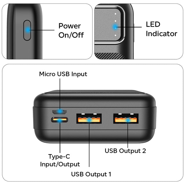 pTron Dynamo Spark 10000mAh 22.5W Fast Charging Power Bank (Black)