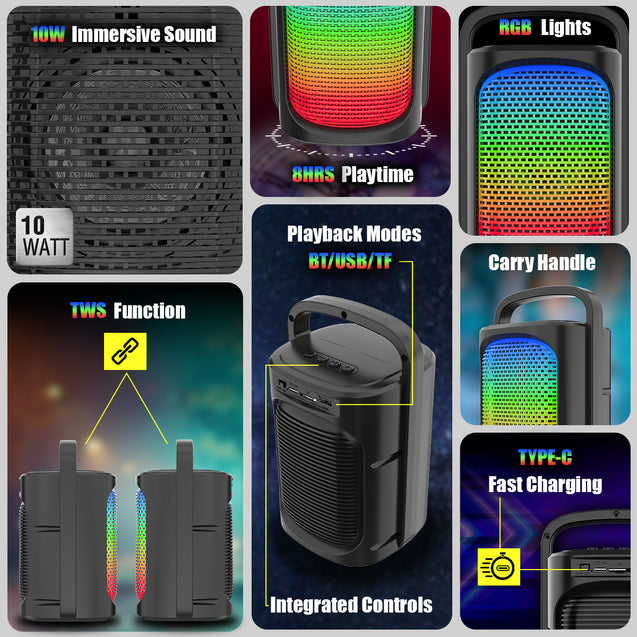 pTron Musicbot Partybox BT Speaker (Black)