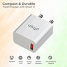 pTron Volta FC12 20W QC3.0 Smart USB Charger with 1m iOS USB Cable, Made in India, Auto-detect Technology, Multi-Layer Protection Travel Adapter, Fast Charging Power Adaptor for iOS Devices (White)