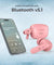 pTron Bassbuds Joy in-Ear Wireless Earbuds, Immersive Sound, 32Hrs Playtime, Clear Calls TWS Earbuds, Bluetooth V5.1 Headphone, Type-C Fast Charging, Voice Assist & IPX4 Water Resistant (Flamingo Pink)
