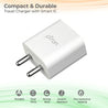 pTron Volta FC15 20W Dual Port USB & Type-C (PD) Fast Charger, BIS Certified Wall Adapter for iPhone 12/12 Pro/12 Mini/12 Pro Max/11/XS/XR/X/8/Plus, iPad Pro, Galaxy 10/9/8 (Cable Not Included, White)