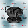 pTron Zenbuds Evo X2 Pro Open Ear Wireless Earbuds, SafeBeats Design, 4 QuadPro Mics with ENC Calls, 60H Playtime, Wraparound Audio, BT5.3 Headphones, Touch Control & Type C Fast Charging (Black)