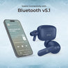pTron Bassbuds Joy in-Ear Wireless Earbuds, Immersive Sound, 32Hrs Playtime, Clear Calls TWS Earbuds, Bluetooth V5.1 Headphone, Type-C Fast Charging, Voice Assist & IPX4 Water Resistant (Blue)