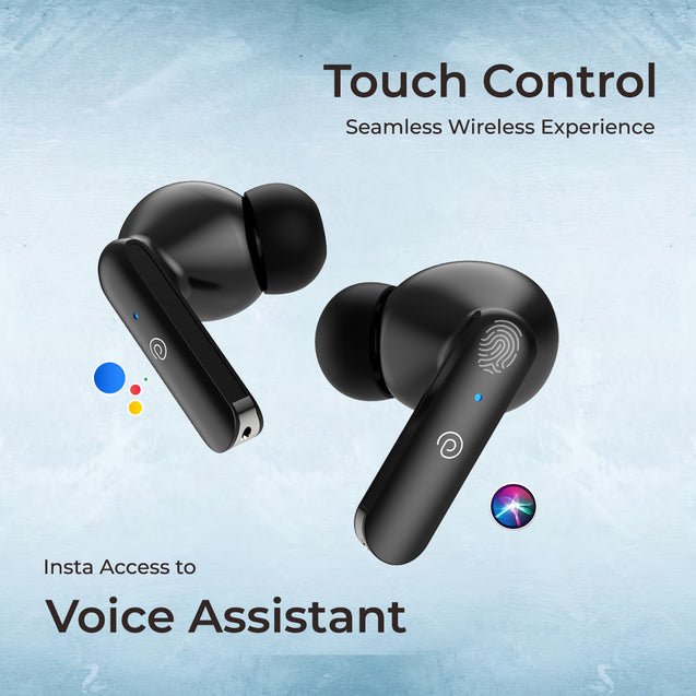 pTron Bassbuds Joy in-Ear Wireless Earbuds, Immersive Sound, 32Hrs Playtime, Clear Calls TWS Earbuds, Bluetooth V5.1 Headphone, Type-C Fast Charging, Voice Assist & IPX4 Water Resistant (Black)