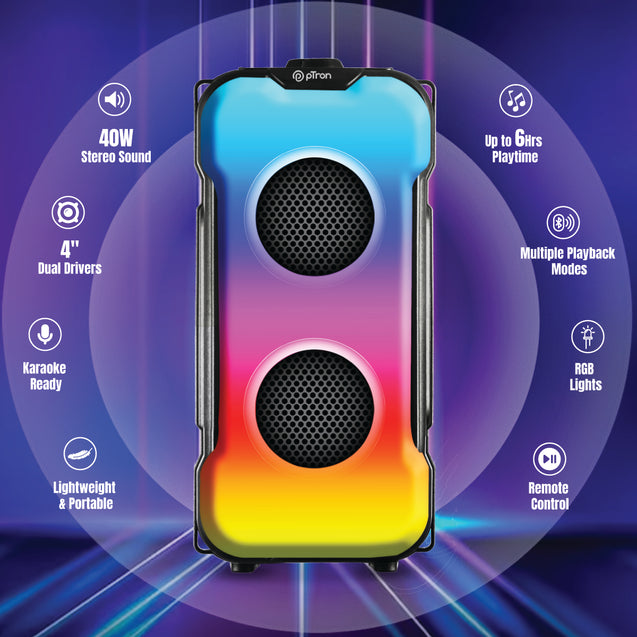 pTron Funk BT Party Speaker (Black)