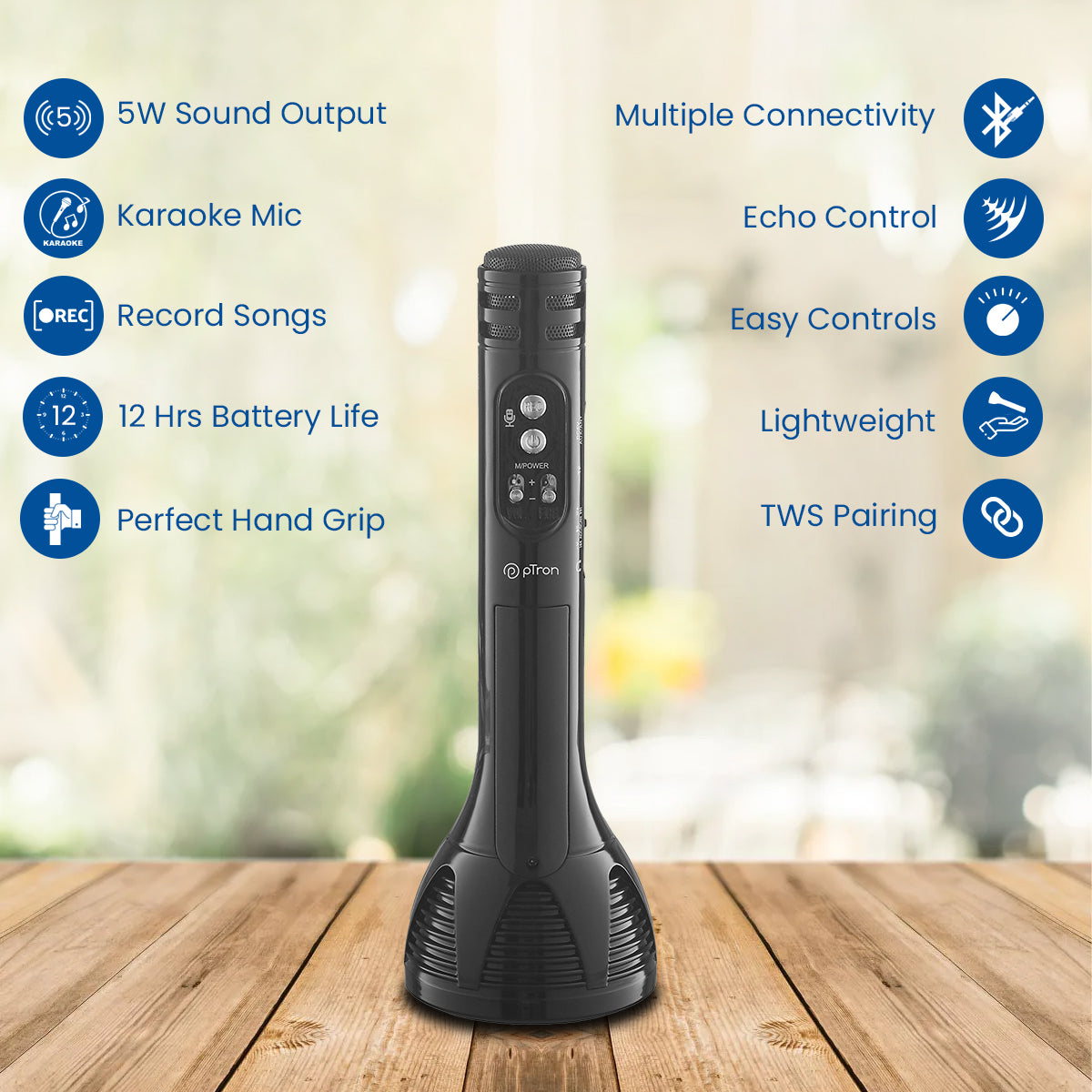 pTron Fusion Sing BT Speaker (Black)