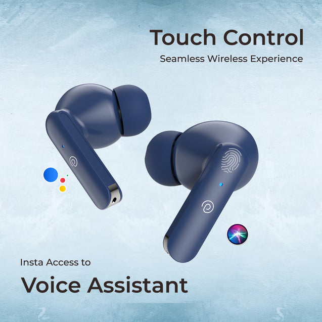 pTron Bassbuds Joy in-Ear Wireless Earbuds, Immersive Sound, 32Hrs Playtime, Clear Calls TWS Earbuds, Bluetooth V5.1 Headphone, Type-C Fast Charging, Voice Assist & IPX4 Water Resistant (Blue)