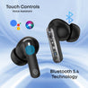 pTron Bassbuds Fury in-Ear TWS Earbuds with 13mm Drivers, 50Hrs Playtime, AI-ENC Clear Calls, Bluetooth V5.4 Wireless Headphones, Voice Assistant, Type C Charging &amp; IPX5 Water Resistant (Black)