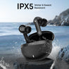 pTron Bassbuds Fury in-Ear TWS Earbuds with 13mm Drivers, 50Hrs Playtime, AI-ENC Clear Calls, Bluetooth V5.4 Wireless Headphones, Voice Assistant, Type C Charging &amp; IPX5 Water Resistant (Black)
