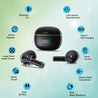 pTron Basspods P681 TWS Earbuds with TruTalk AI-ENC Calls, Hypnotic Sound, 28Hrs Playtime, Music/Game Modes, Bluetooth 5.3 in-Ear Wireless Headphones, Pinch Touch Control, Type-C Charge (Pearl Black)