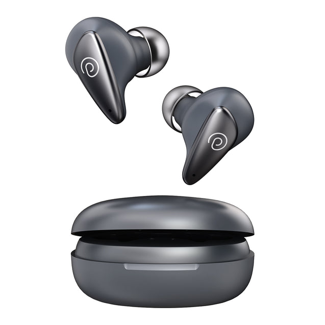 pTron Bassbuds Verse ENC Bluetooth 5.3 Wireless Headphones, 40Hrs Total Playtime, Movie Mode & Deep Bass, Low Latency in-Ear TWS Earbuds, Stereo Calls, Smooth Touch Control & Type-C Charging (Grey)