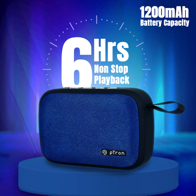 pTron Sonor Evo 5W Mini Bluetooth Speaker with 6Hrs Playtime, Immersive Sound, 40mm Driver, Bluetooth v5.1 with Strong Connectivity, Portable Design, Integrated Music & Call Control (Blue)