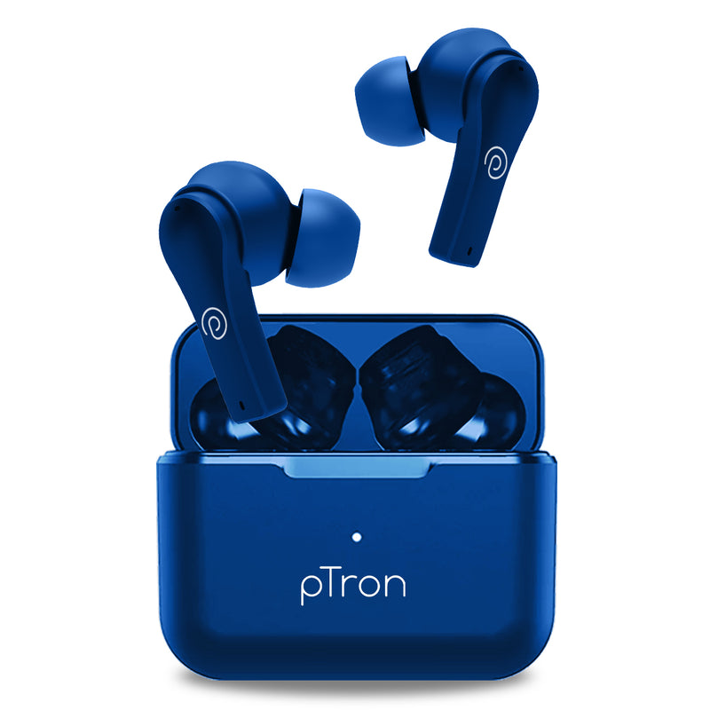 pTron Basspods Buds Plus AI-ENC TWS Earbuds (Blue) pTron India