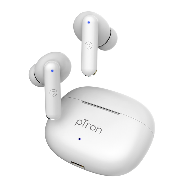 pTron Bassbuds Joy TWS Earbuds (White)