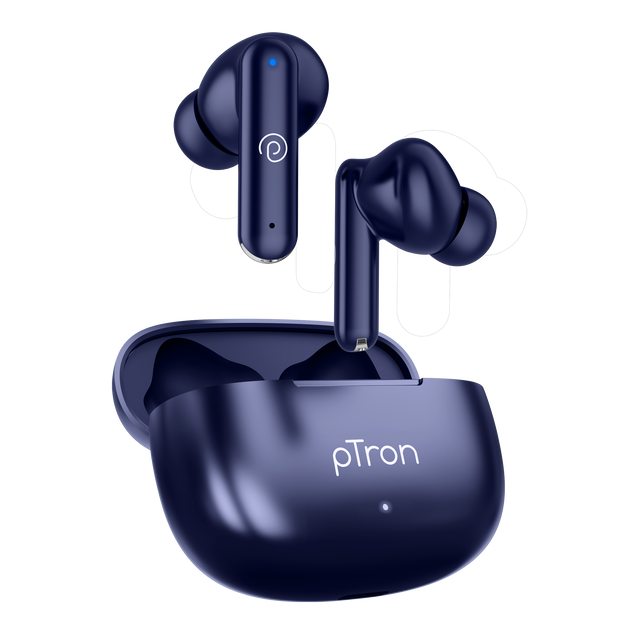 pTron Bassbuds Joy TWS Earbuds (Blue)