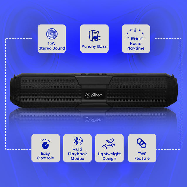 pTron Funk Wave BT Speaker (Black)