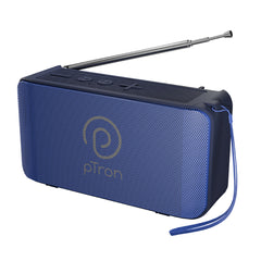 pTron Musicbot Groove Mini Bluetooth Speaker, 10W Immersive Sound, 6H Playtime, FM Radio, Multi-Playback Modes-BT5.1/TF Card/Aux-in, Metal Grill & Type-C Charging (Blue)