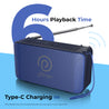 pTron Musicbot Groove Mini Bluetooth Speaker, 10W Immersive Sound, 6H Playtime, FM Radio, Multi-Playback Modes-BT5.1/TF Card/Aux-in, Metal Grill & Type-C Charging (Blue)