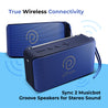 pTron Musicbot Groove Mini Bluetooth Speaker, 10W Immersive Sound, 6H Playtime, FM Radio, Multi-Playback Modes-BT5.1/TF Card/Aux-in, Metal Grill & Type-C Charging (Blue)