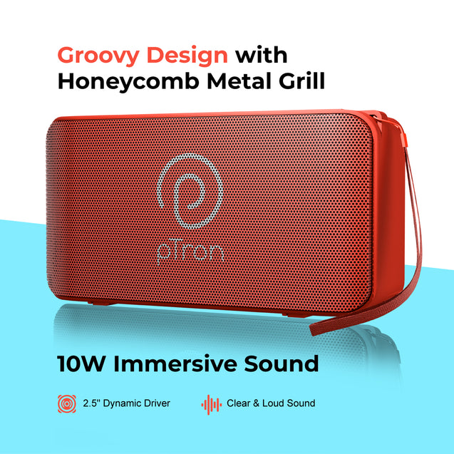 pTron Musicbot Groove Bluetooth Speaker (Red)