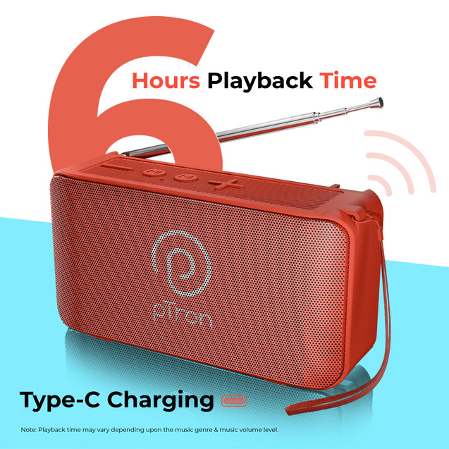 pTron Musicbot Groove Bluetooth Speaker (Red)