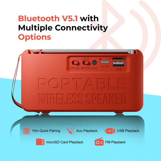 pTron Musicbot Groove Bluetooth Speaker (Red)