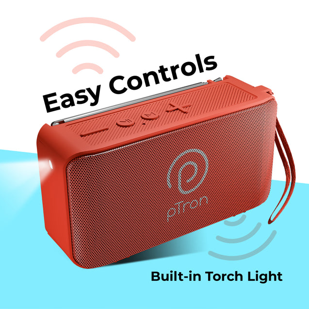 pTron Musicbot Groove Bluetooth Speaker (Red)
