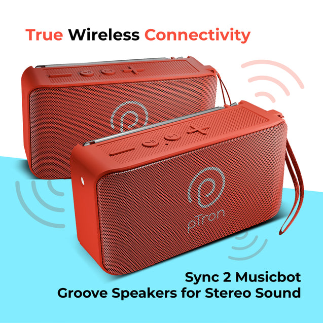 pTron Musicbot Groove Bluetooth Speaker (Red)