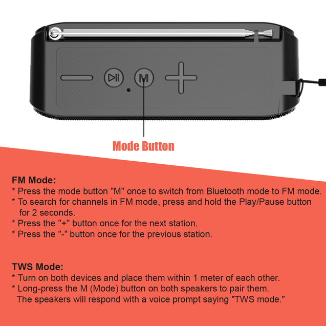 pTron Musicbot Groove Bluetooth Speaker (Red)