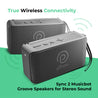 pTron Musicbot Groove Mini Bluetooth Speaker, 10W Immersive Sound, 6H Playtime, FM Radio, Multi-Playback Modes-BT5.1/TF Card/Aux-in, Metal Grill & Type-C Charging (Grey)