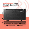 pTron Musicbot Groove Mini Bluetooth Speaker, 10W Immersive Sound, 6H Playtime, FM Radio, Multi-Playback Modes-BT5.1/TF Card/Aux-in, Metal Grill & Type-C Charging (Black)