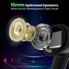 pTron Bassbuds B51 Gaming In-Ear TWS Earbuds, 50ms Low Gaming Latency, 40H Playtime, Dual Mic with ENC for Clear Calls, Bluetooth 5.1, Deep Bass & IPX4 (Black)