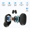 pTron Bassbuds Pro in-Ear True Wireless Bluetooth 5.0 Headphones with Deep Bass, Touch Control Earbuds with IPX4 Water & Sweat Resistance, Digital Display Case, Earphones with Built-in Mic - (Black)