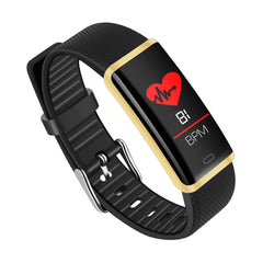 pTron Pulse Fitness Band with Heart Rate Monitor, 0.96” Color Touch Display, IP67 Waterproof, 5-7 Days Run-time, Pedometer, Sleep Monitor, Blood Pressure, Sedentary Remind (Gold & Black)