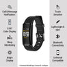 pTron Pulse Fitness Band with Heart Rate Monitor, 0.96” Color Touch Display, IP67 Waterproof, 5-7 Days Run-time, Pedometer, Sleep Monitor, Blood Pressure, Sedentary Remind (Black)