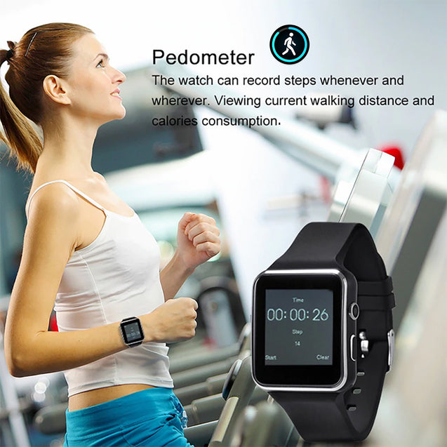 pTron Rhythm Smartwatch, 1.54” Curved Color Screen, Touch Display, 0.8MP Camera, SIM & TF Card Support, Lightweight Smart Watch with Pedometer, Sleep Monitor, Sedentary Remind & Notifications (Black)