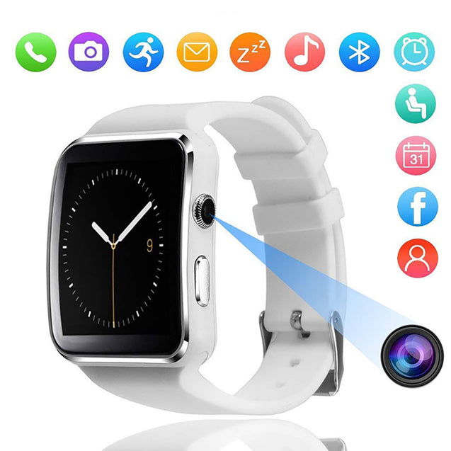 pTron Rhythm Smartwatch, 1.54” Curved Color Screen, Touch Display, 0.8MP Camera, SIM & TF Card Support, Lightweight Smart Watch with Pedometer, Sleep Monitor, Sedentary Remind & Notifications (White)